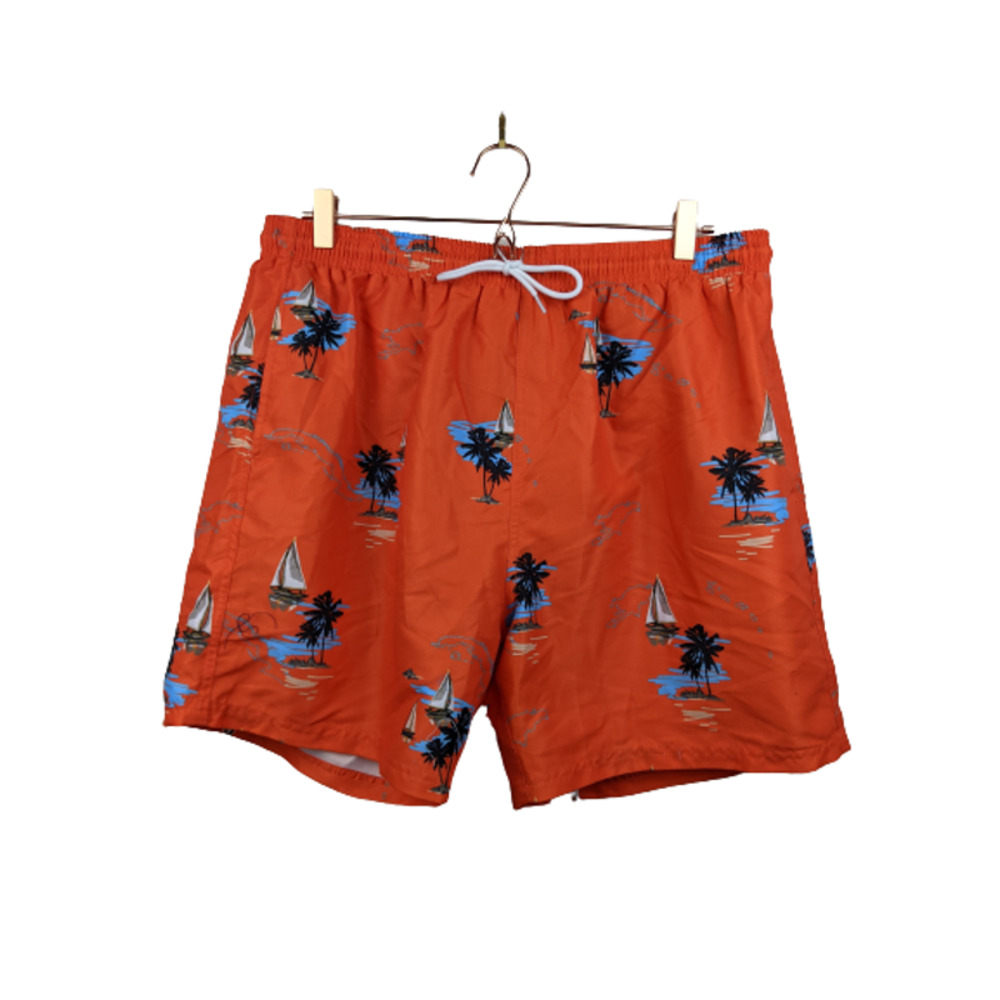 Uzzi Mens 2XL Orange Island Tropic  Swim Shorts